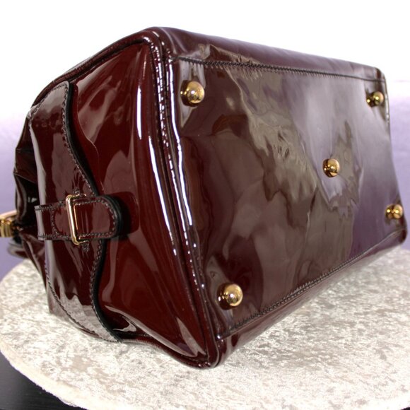 Valentino Garavani Burgundy Patent Leather Tote Bag - Picture 12 of 14